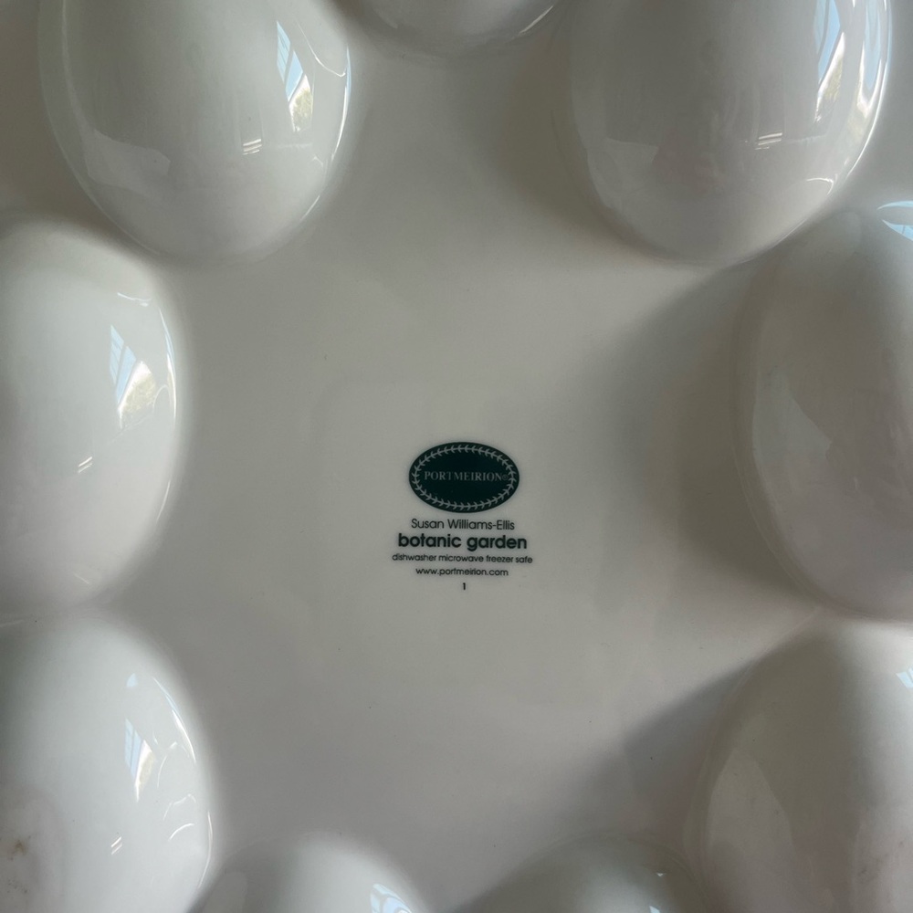 Portmeirion Botanic Garden Sweet Pea 9 Deviled Eggs Serving Platter Dish - Picture 4 of 9
